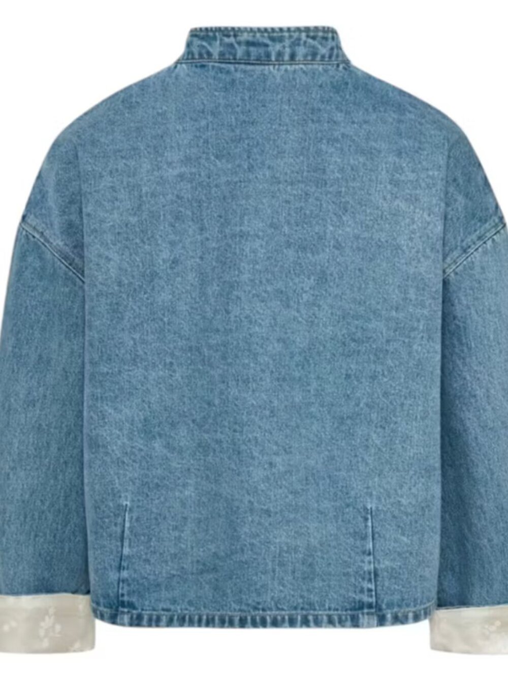 adidas originals Women Chinese Jacket Denim silk floral details BNWT size M/L/XL - Picture 2 of 8